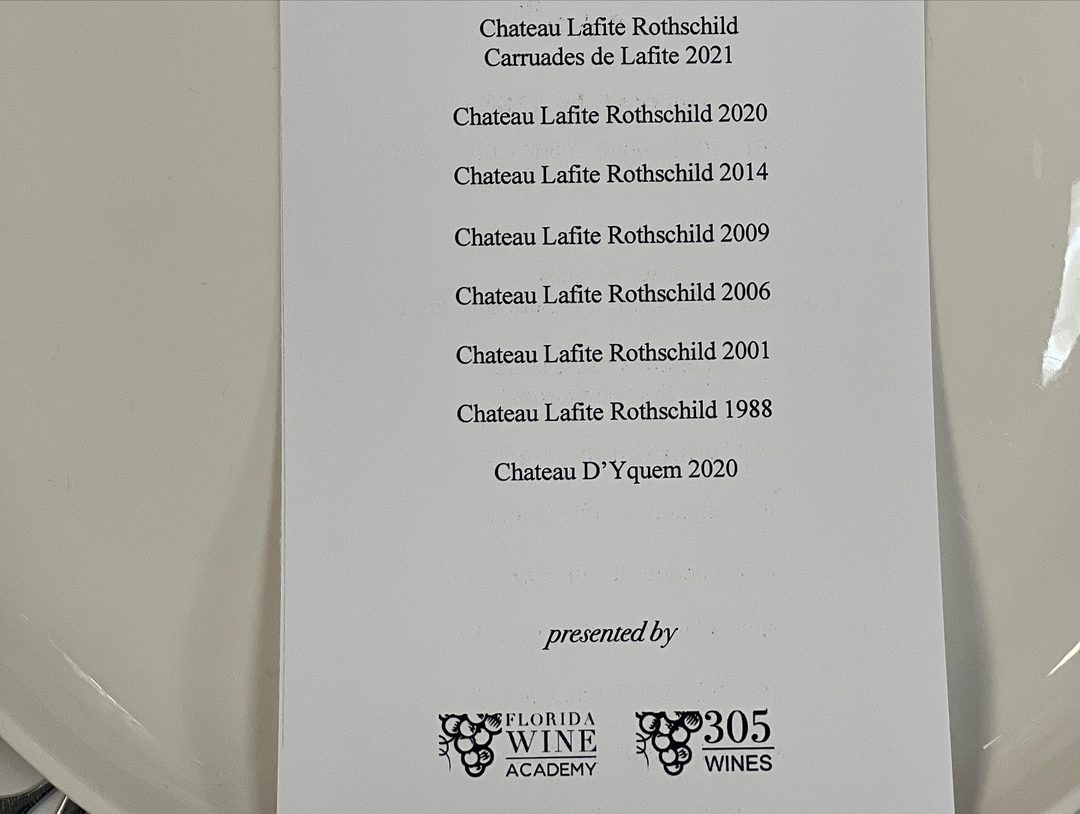 Degustação vertical de Château Lafite Rothschild, 2/4