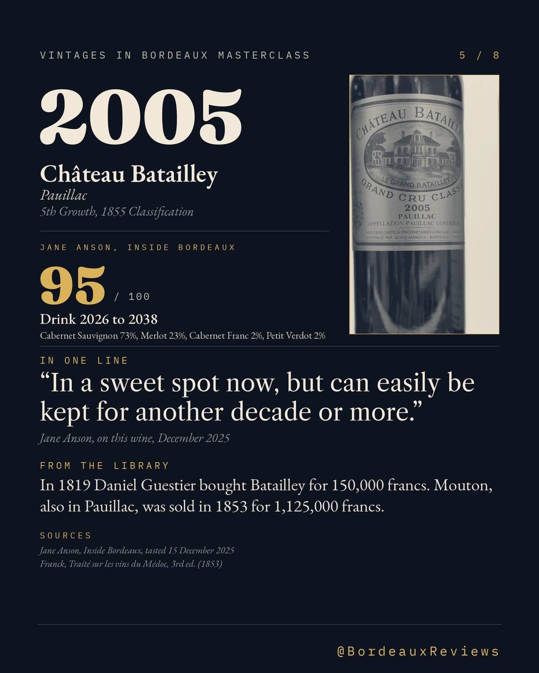 7 Bordeaux, Tasting Night, 5/8