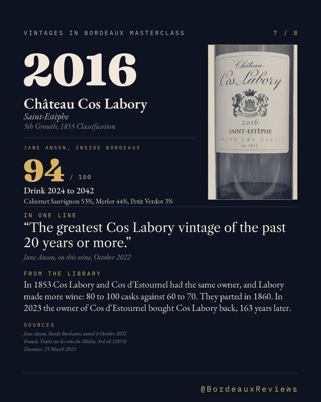 7 Bordeaux, Tasting Night, 7/8